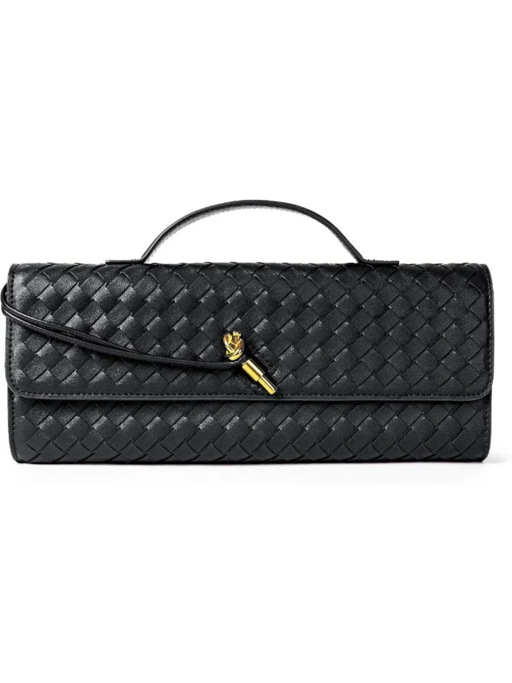 Stylish Woven Evening Clutch Purse | Vegan Leather Crossbody Handbag for Women